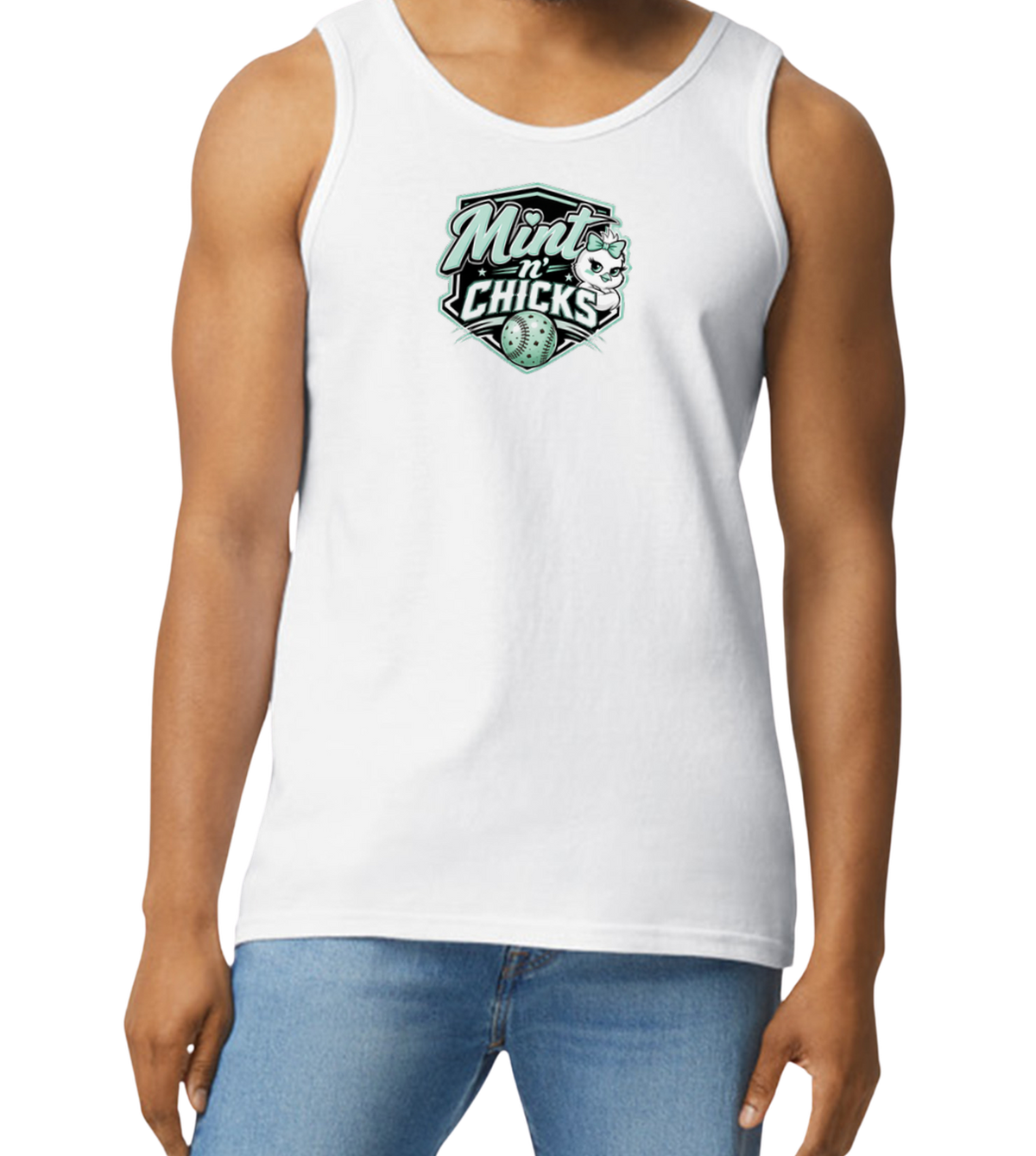 Mint N' Chicks Men's Tank Top - White