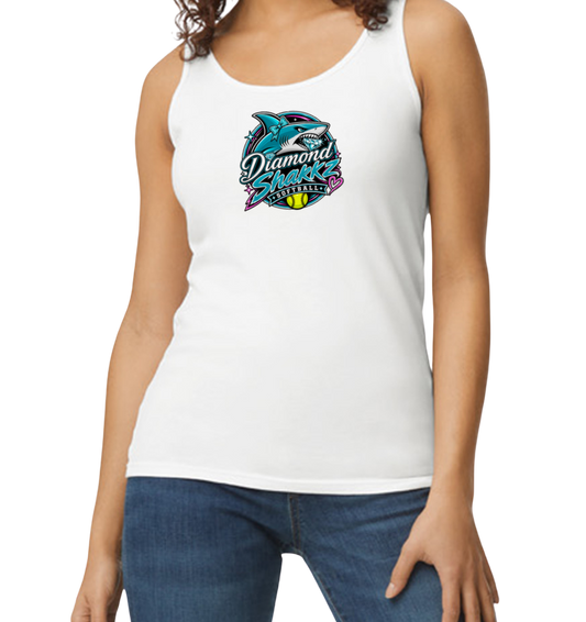 Diamond Sharkz Softstyle Women's Fitted Tank Top - White