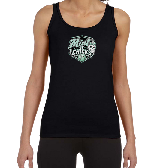 Mint N' Chicks Softstyle Women's Fitted Tank Top - Black