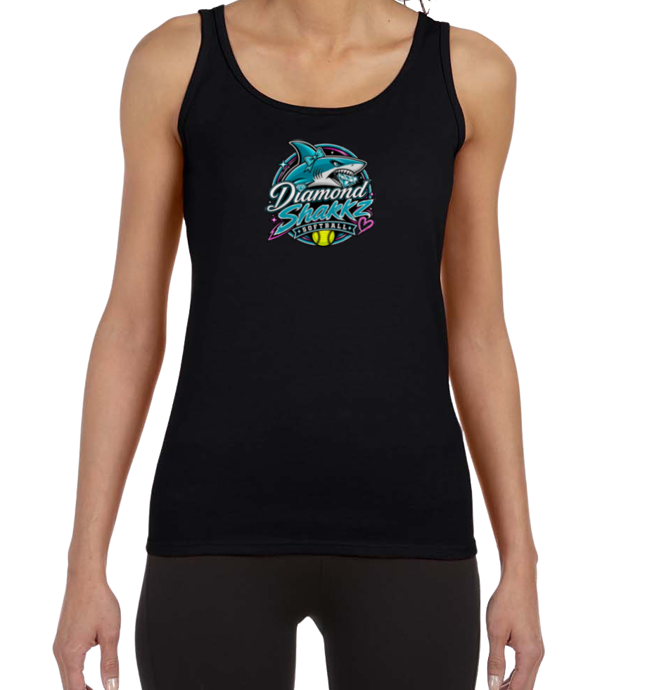 Diamond Sharkz Softstyle Women's Fitted Tank Top - Black