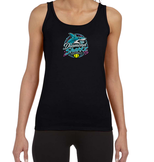 Diamond Sharkz Softstyle Women's Fitted Tank Top - Black