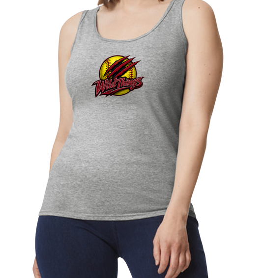 Wild Things Softstyle Women's Fitted Tank Top - Gray