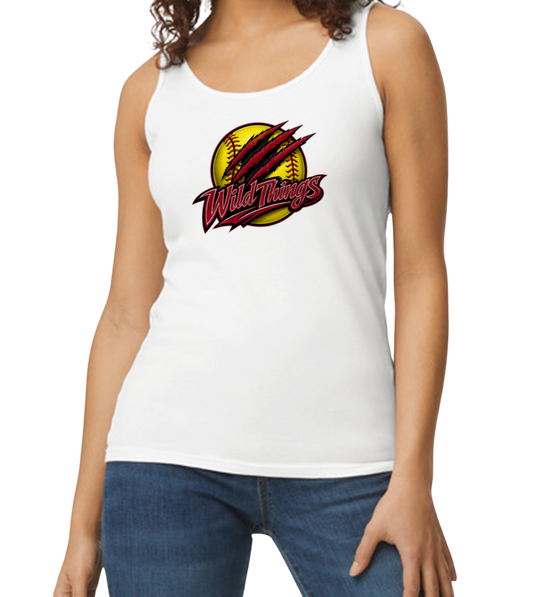 Wild Things Softstyle Women's Fitted Tank Top - White