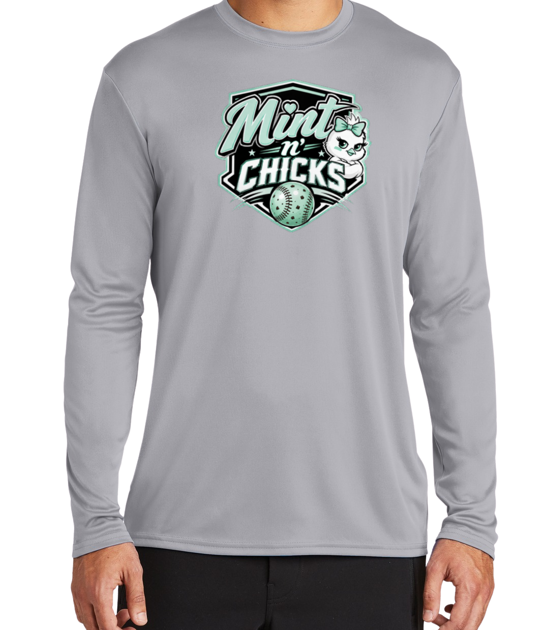 Mint N' Chicks Dryfit Long Sleeve Shirt - Gray