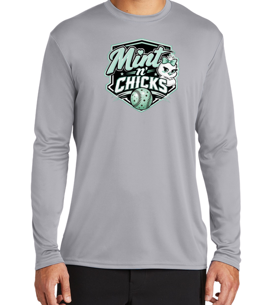 Mint N' Chicks Dryfit Long Sleeve Shirt - Gray