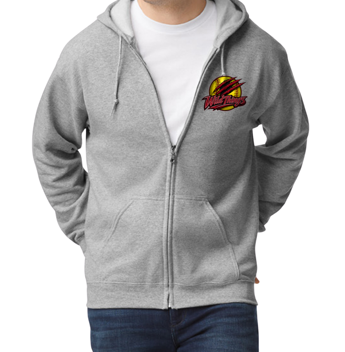 Wild Things Zip-Up Hoodie - Gray