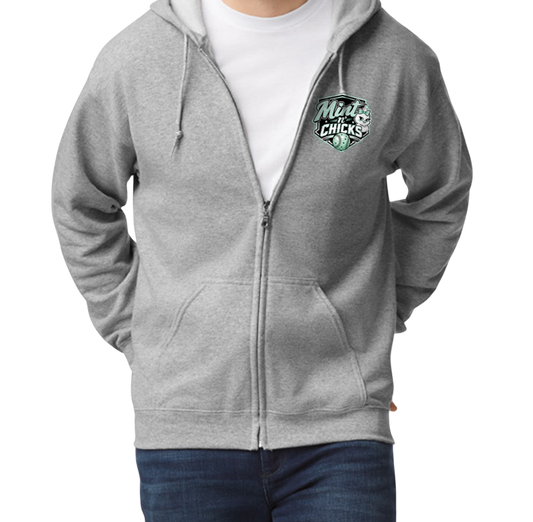 Mint N' Chicks Zip-Up Hoodie - Gray