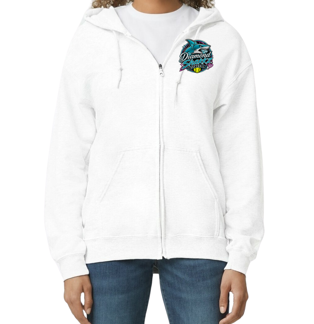 Diamond Sharkz Zip-Up Hoodie - White