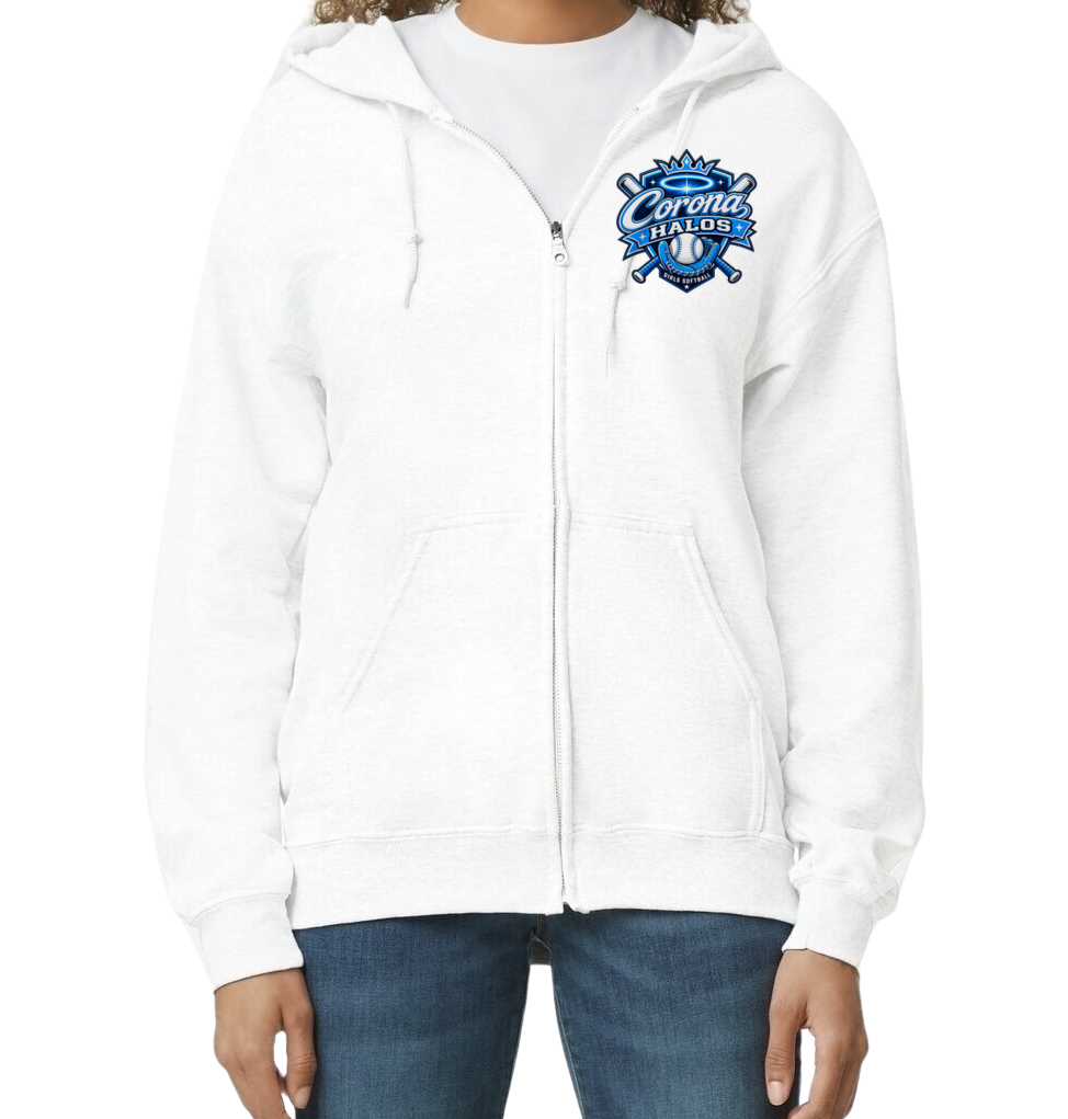 Corona Halos Zip-Up Hoodie - White