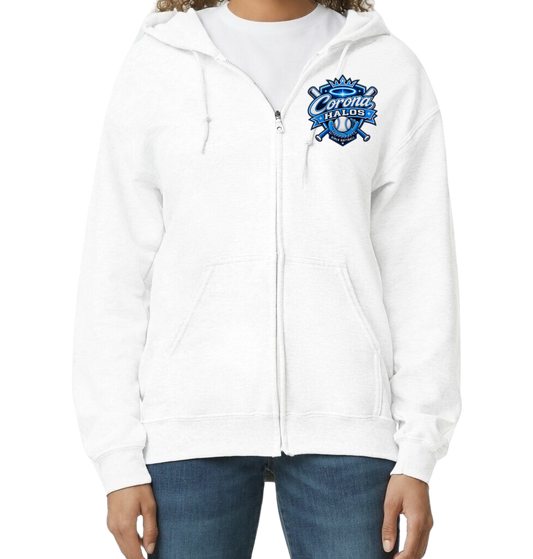 Corona Halos Zip-Up Hoodie - White
