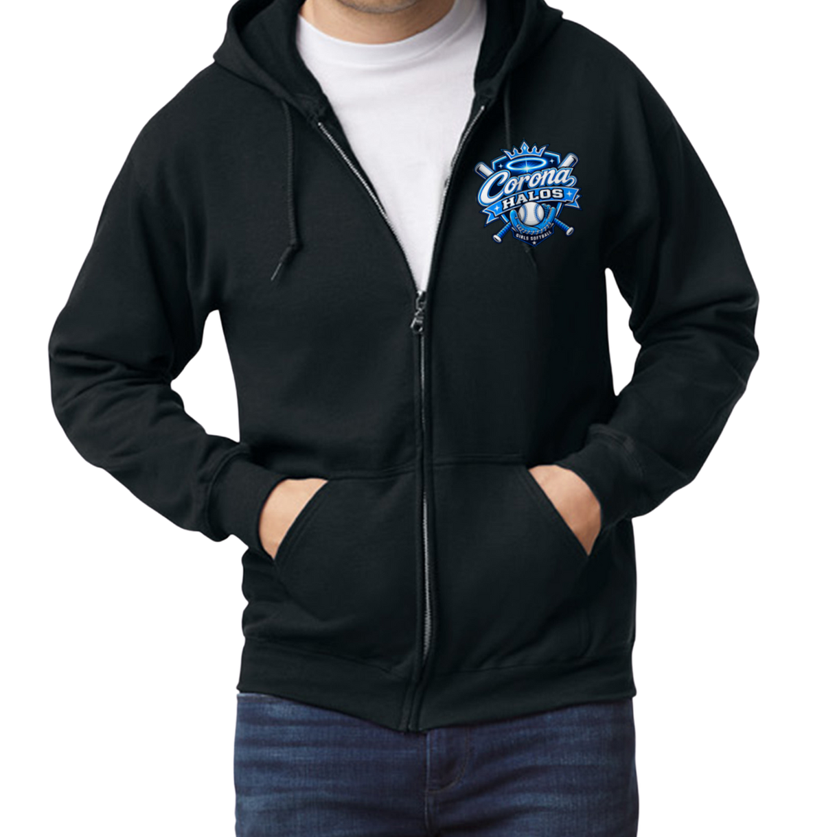 Corona Halos Zip-Up Hoodie - Black
