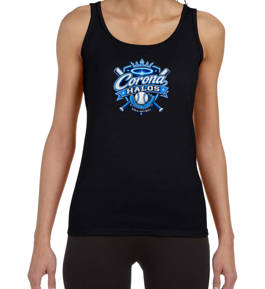 Corona Halos Softstyle Women's Fitted Tank Top - Black