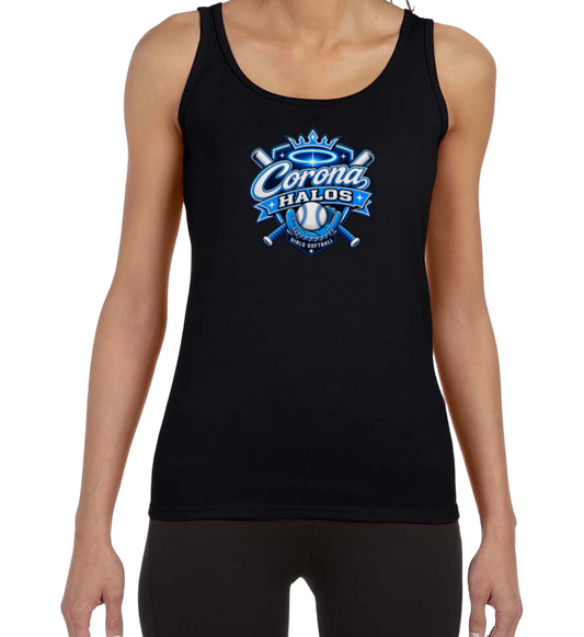 Corona Halos Softstyle Women's Fitted Tank Top - Black