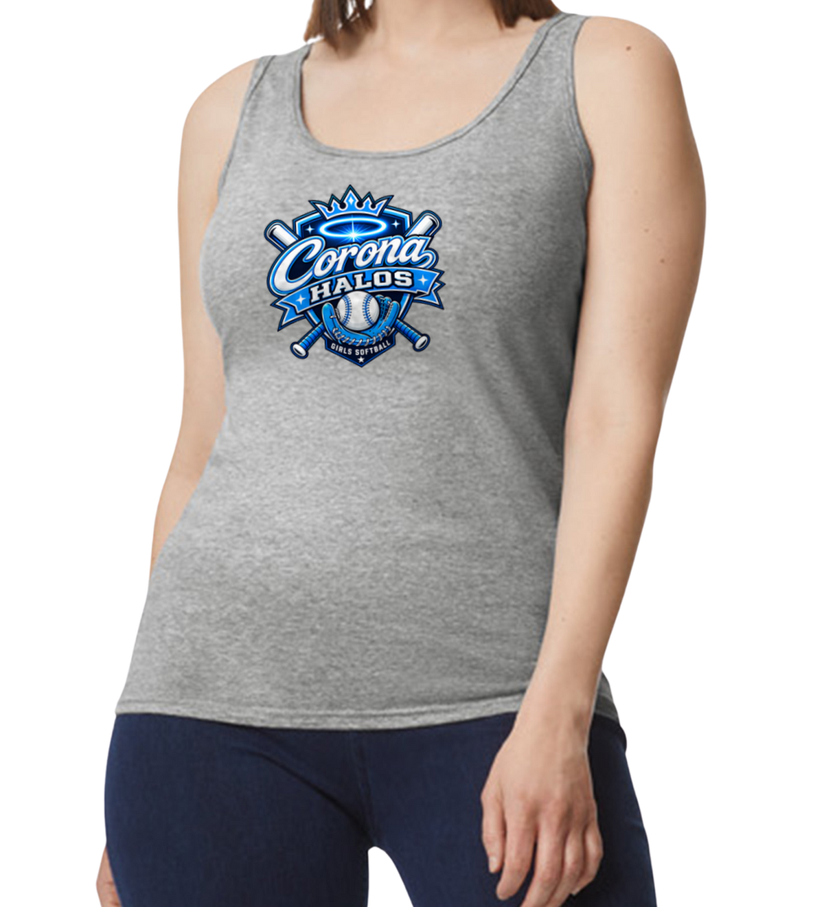 Corona Halos Softstyle Women's Fitted Tank Top - Gray