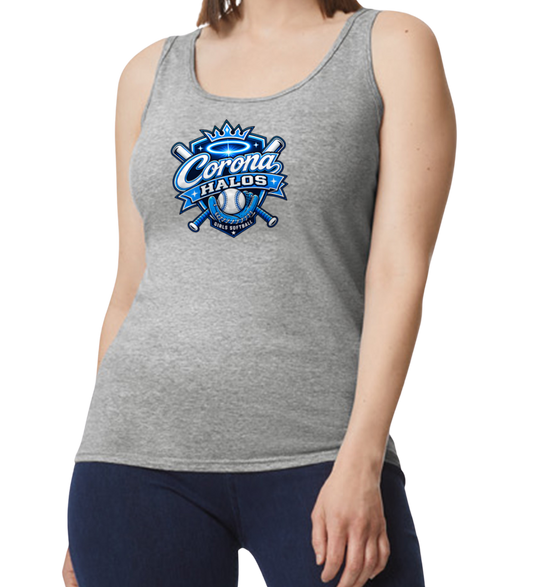 Corona Halos Softstyle Women's Fitted Tank Top - Gray