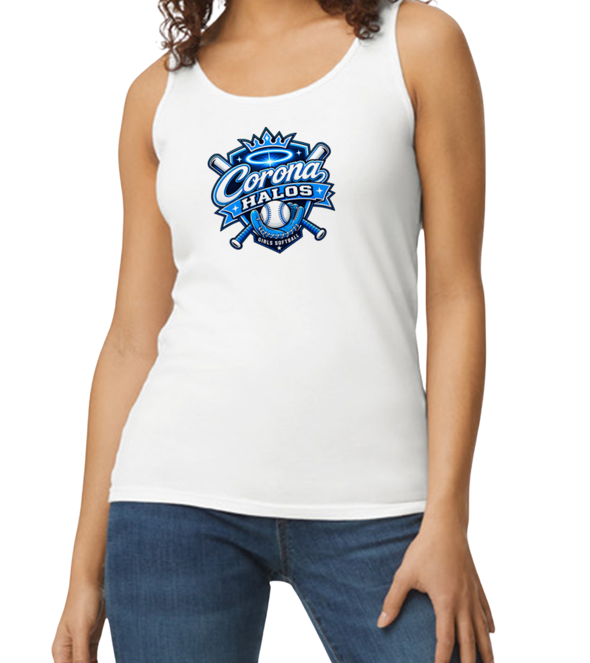 Corona Halos Softstyle Women's Fitted Tank Top - White
