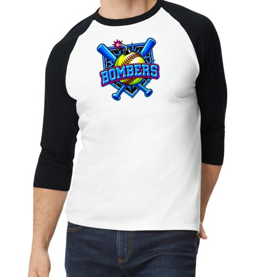 Bombers Raglan 3/4 Sleeve T-Shirt - Black/White