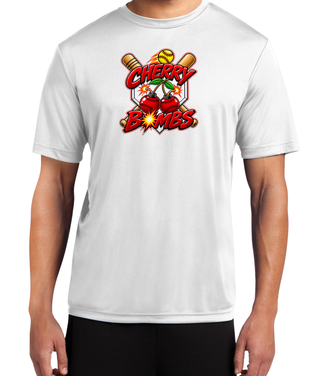 Cherry Bombs Dryfit Performance Tee - White