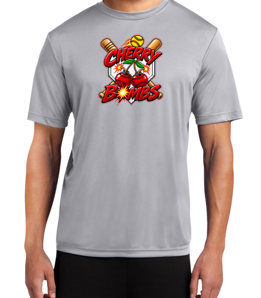 Cherry Bombs Dryfit Performance Tee - Gray