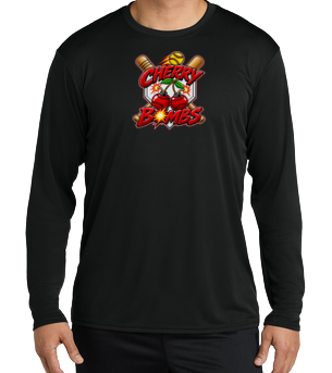 Cherry Bombs Dryfit Long Sleeve Shirt - Black