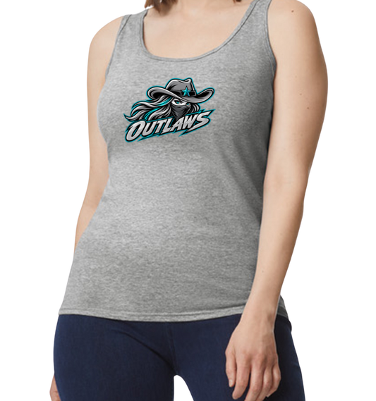 Outlaws Softstyle Women's Fitted Tank Top - Gray