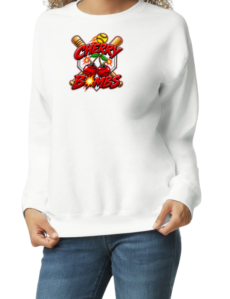 Cherry Bombs Crew Sweatshirt - White