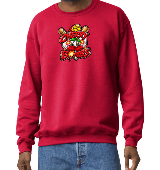 Cherry Bombs Crew Sweatshirt - Red
