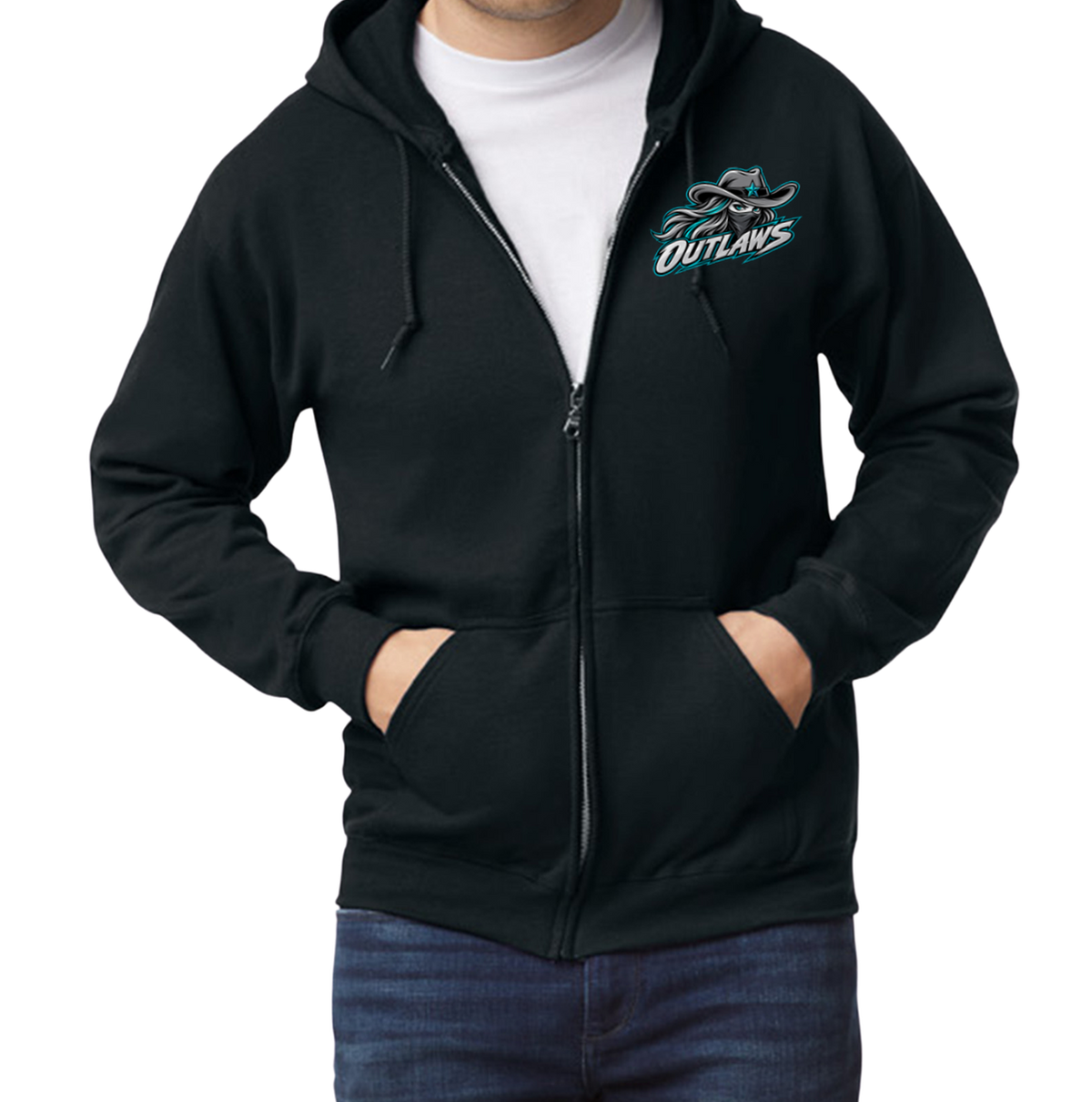 Outlaws Zip-Up Hoodie - Black