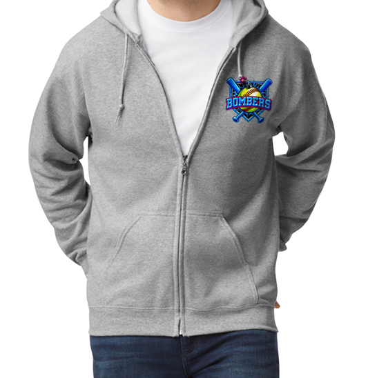 Bombers Zip-Up Hoodie - Gray