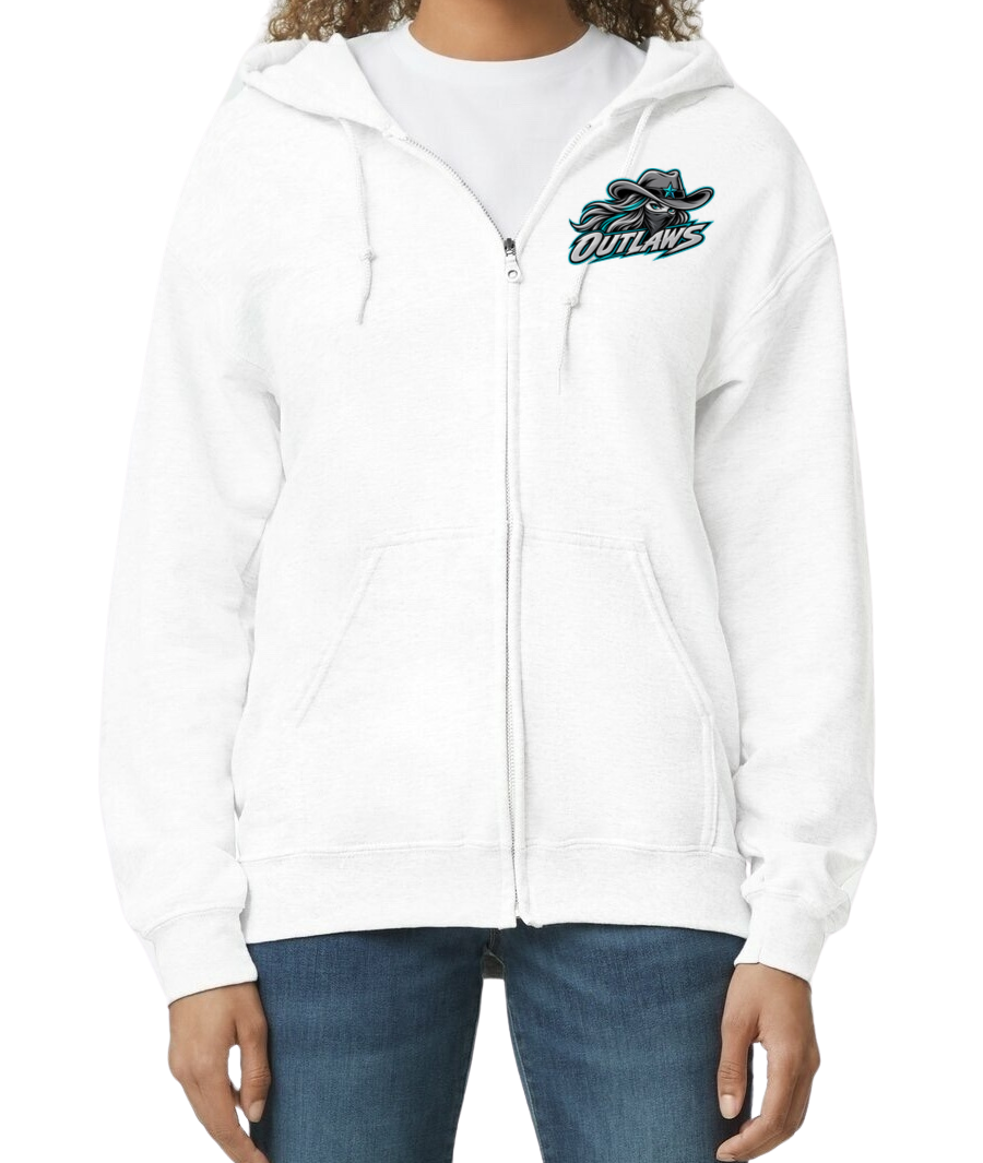 Outlaws Zip-Up Hoodie - White