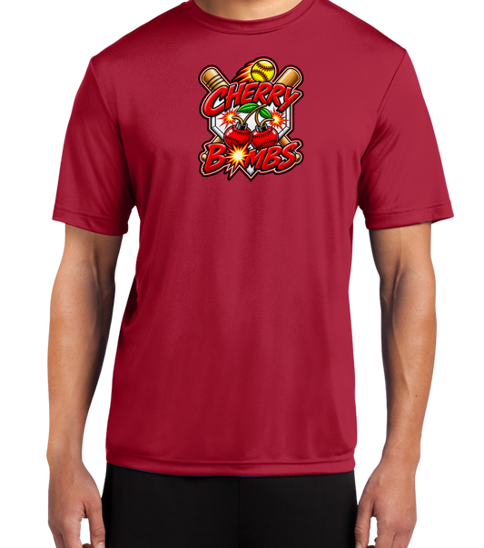 Cherry Bombs Dryfit Performance Tee - Red