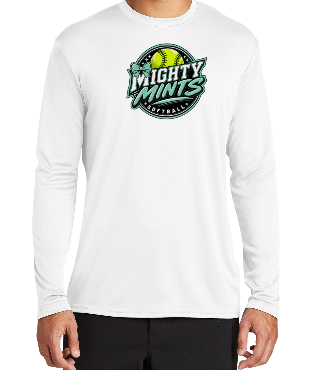 Mighty Mints Dryfit Long Sleeve Shirt - White