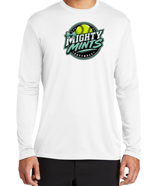 Mighty Mints Dryfit Long Sleeve Shirt - White
