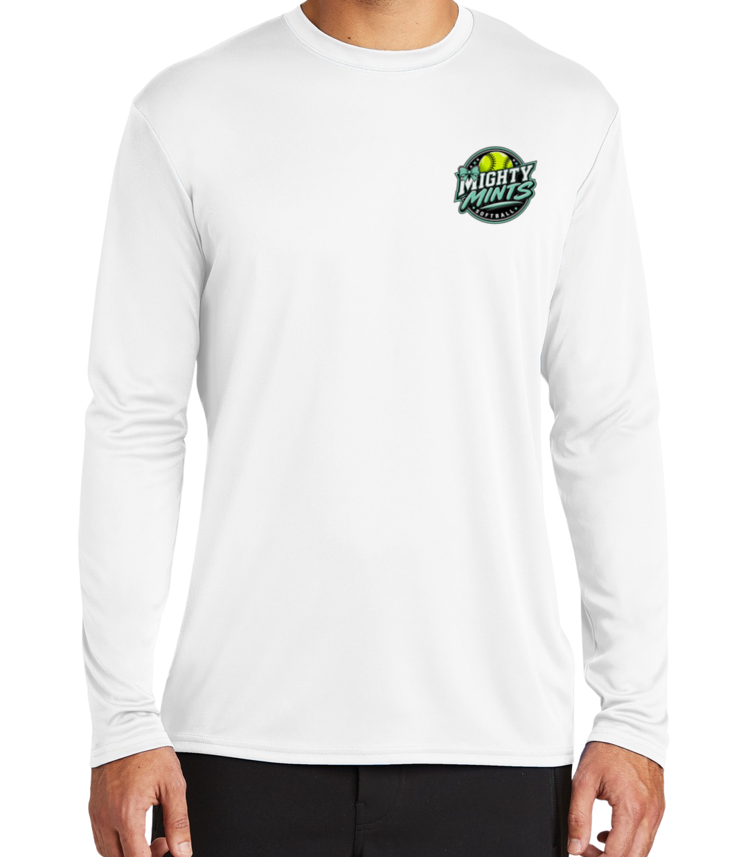 Mighty Mints Dryfit Long Sleeve Shirt - White