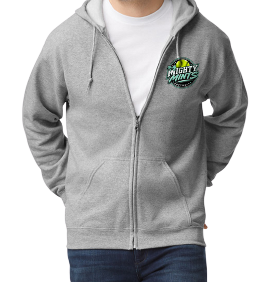 Mighty Mints Zip-Up Hoodie - Gray