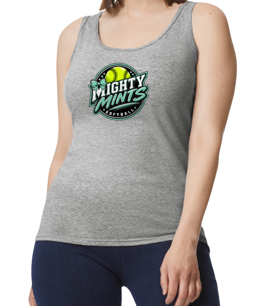 Mighty Mints Softstyle Women's Fitted Tank Top - Gray