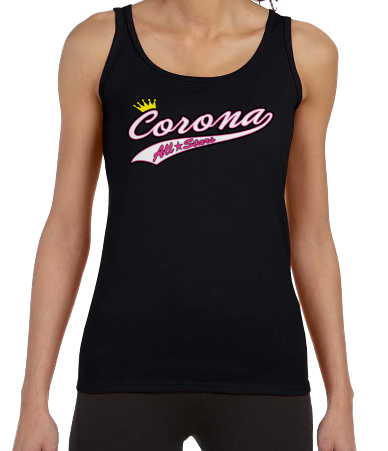 Corona All Stars Softstyle Women's Fitted Tank Top - Black (Style 2)