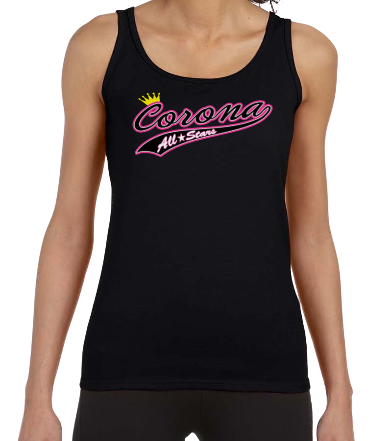 Corona All Stars Softstyle Women's Fitted Tank Top - Black (Style 3)