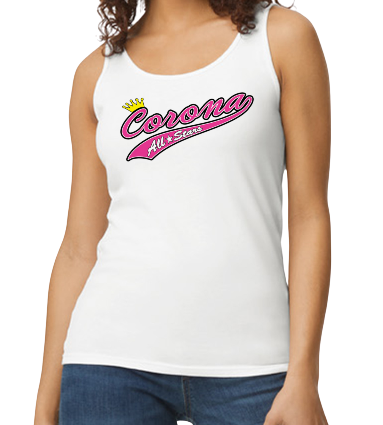 Corona All Stars Softstyle Women's Fitted Tank Top - White (Style 1)