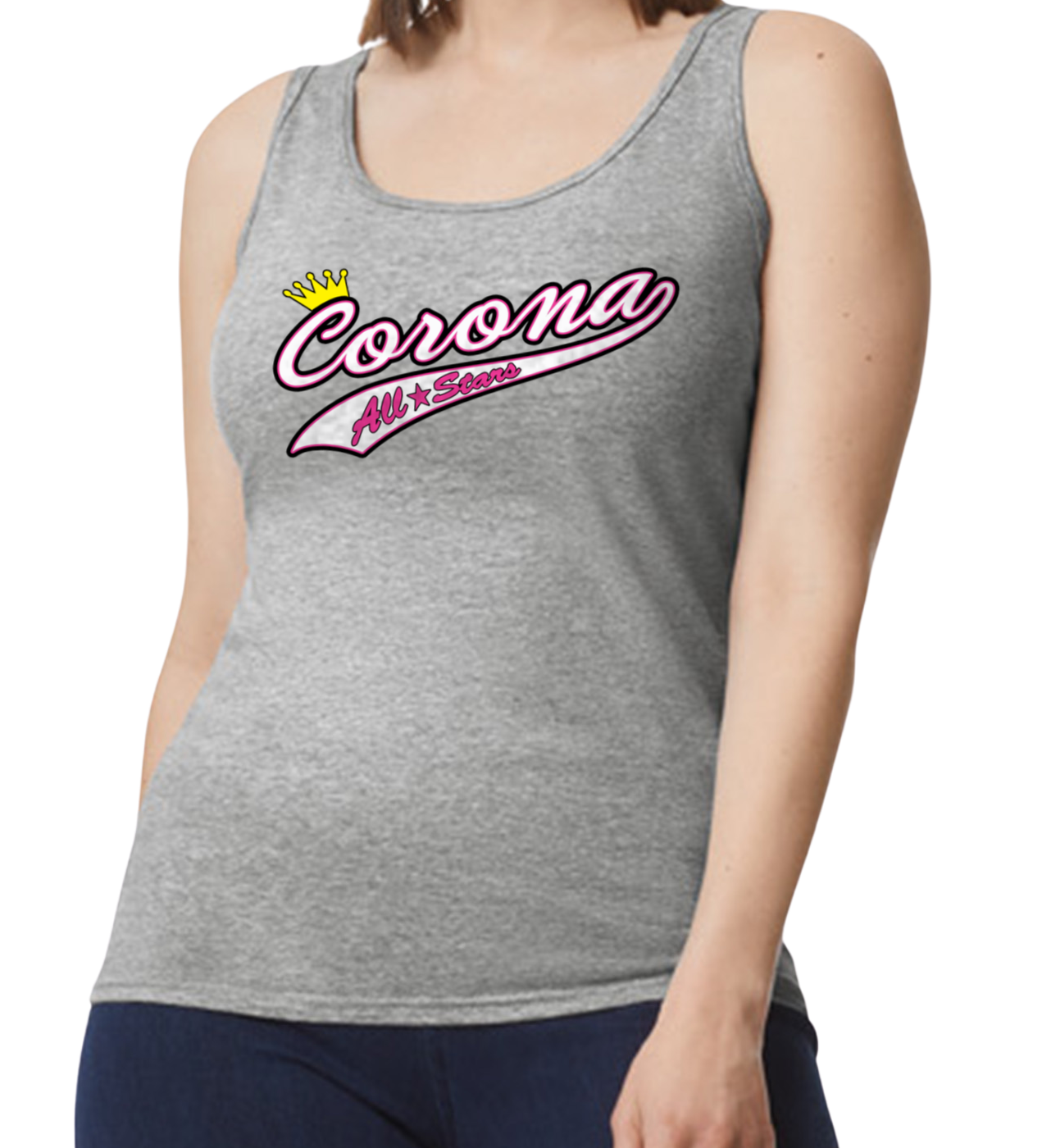 Corona All Stars Softstyle Women's Fitted Tank Top - Gray (Style 2)
