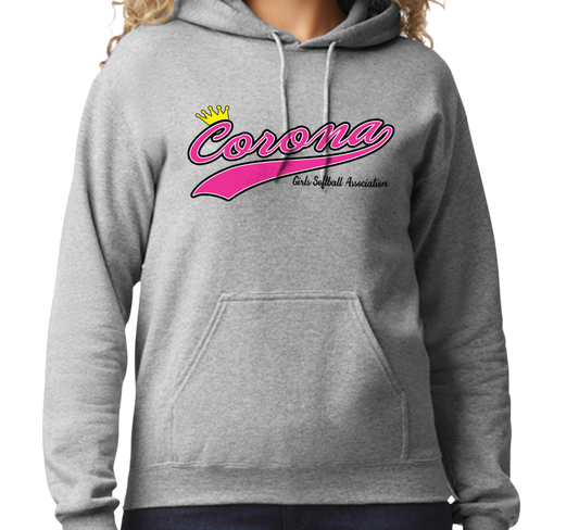 Corona Softball Pullover Hoodie - Gray (Style 1)
