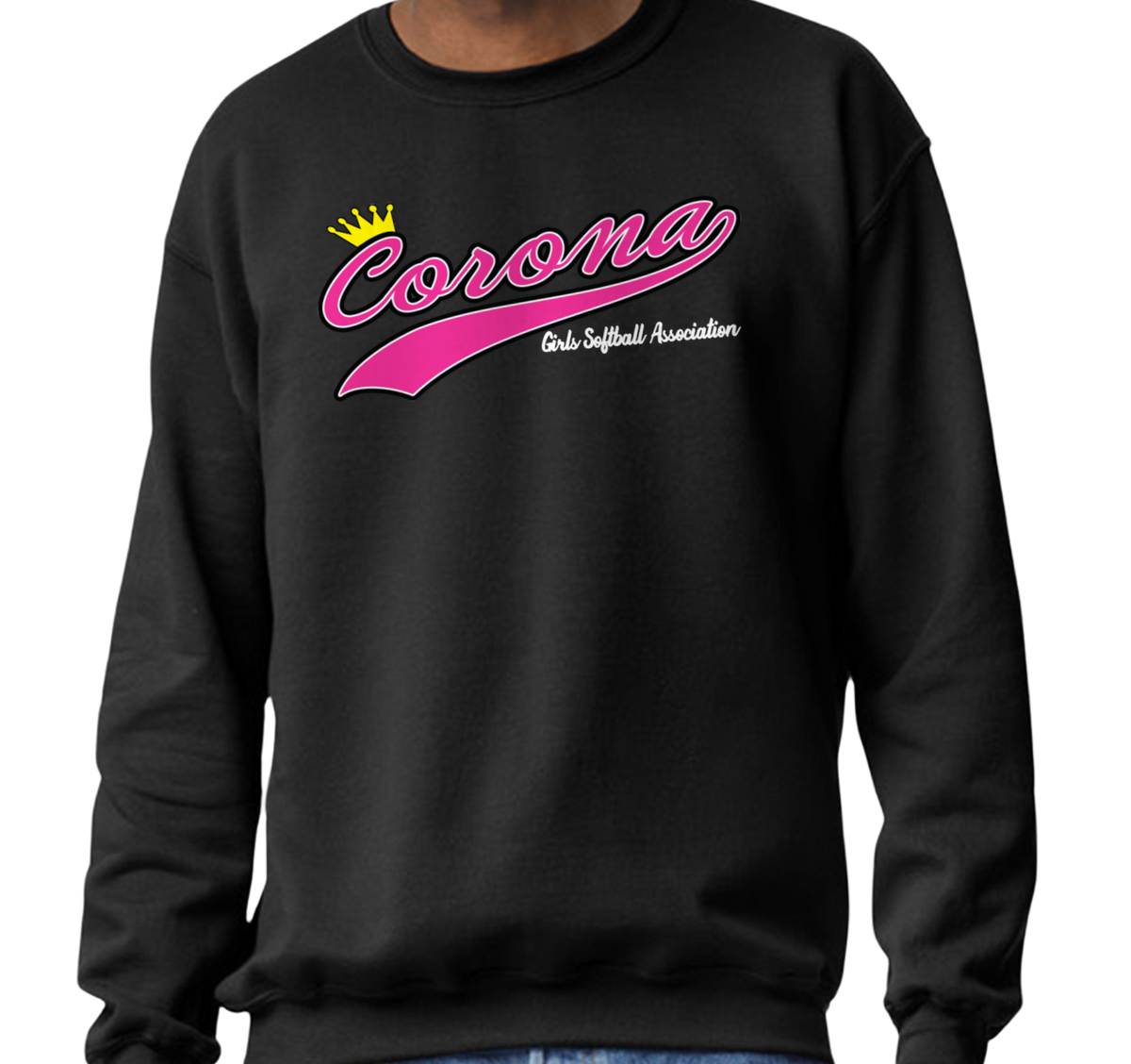 Corona Softball Crew Sweatshirt - Black (Style 1)