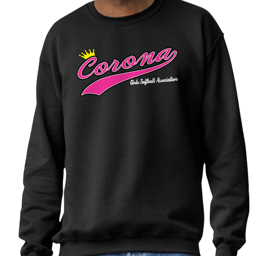 Corona Softball Crew Sweatshirt - Black (Style 1)