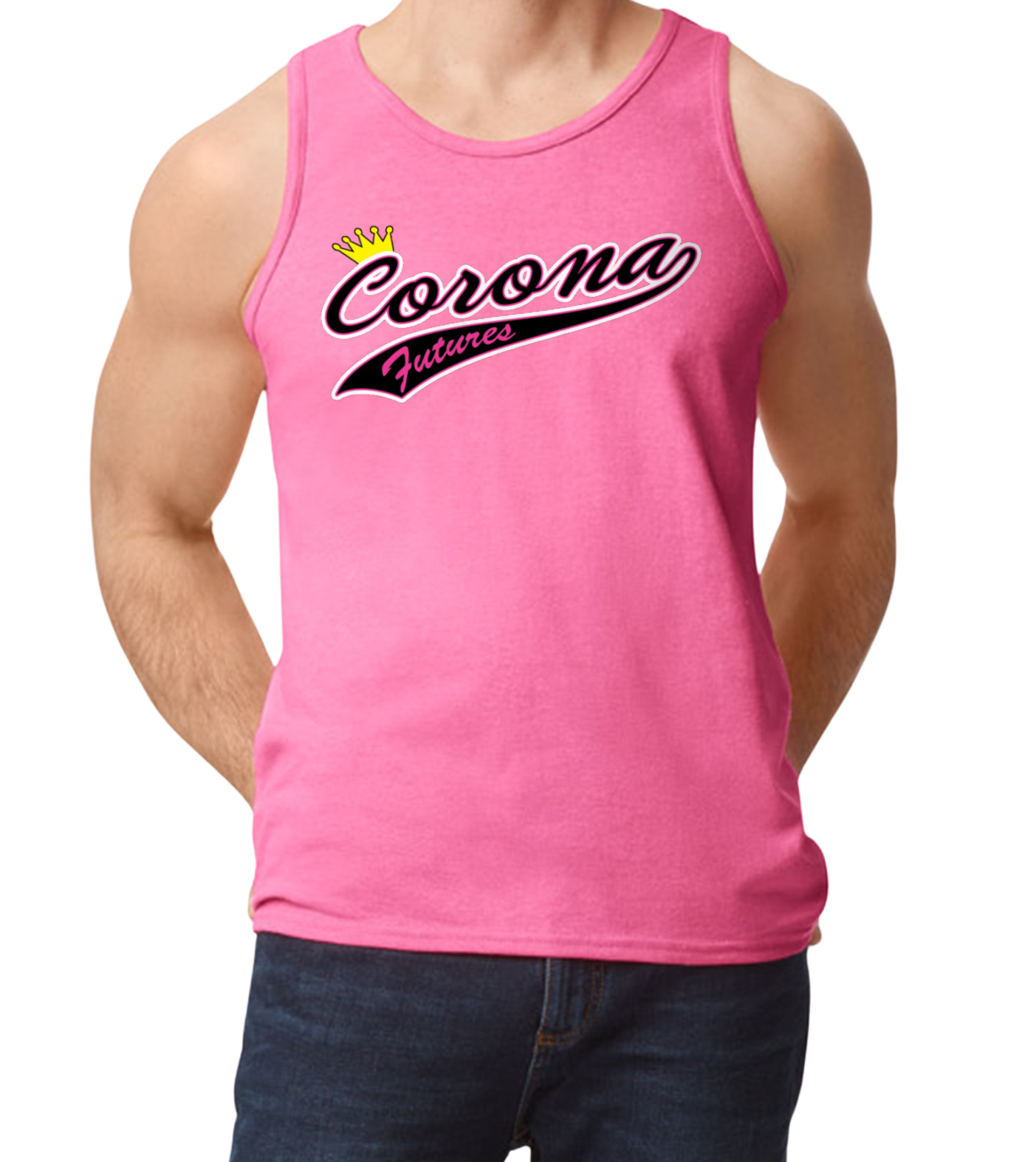 Corona Futures Men's Tank Top - Pink (Style 4)