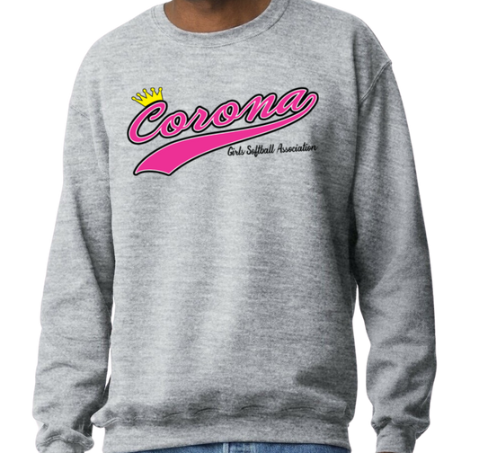 Corona Softball Crew Sweatshirt - Gray (Style 1)
