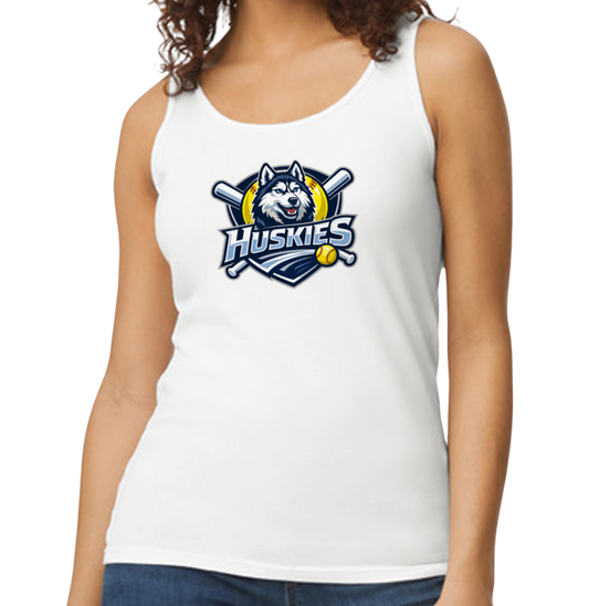 Huskies Softstyle Women's Fitted Tank Top - White