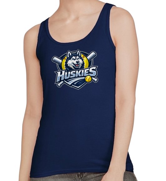 Huskies Softstyle Women's Fitted Tank Top - Navy