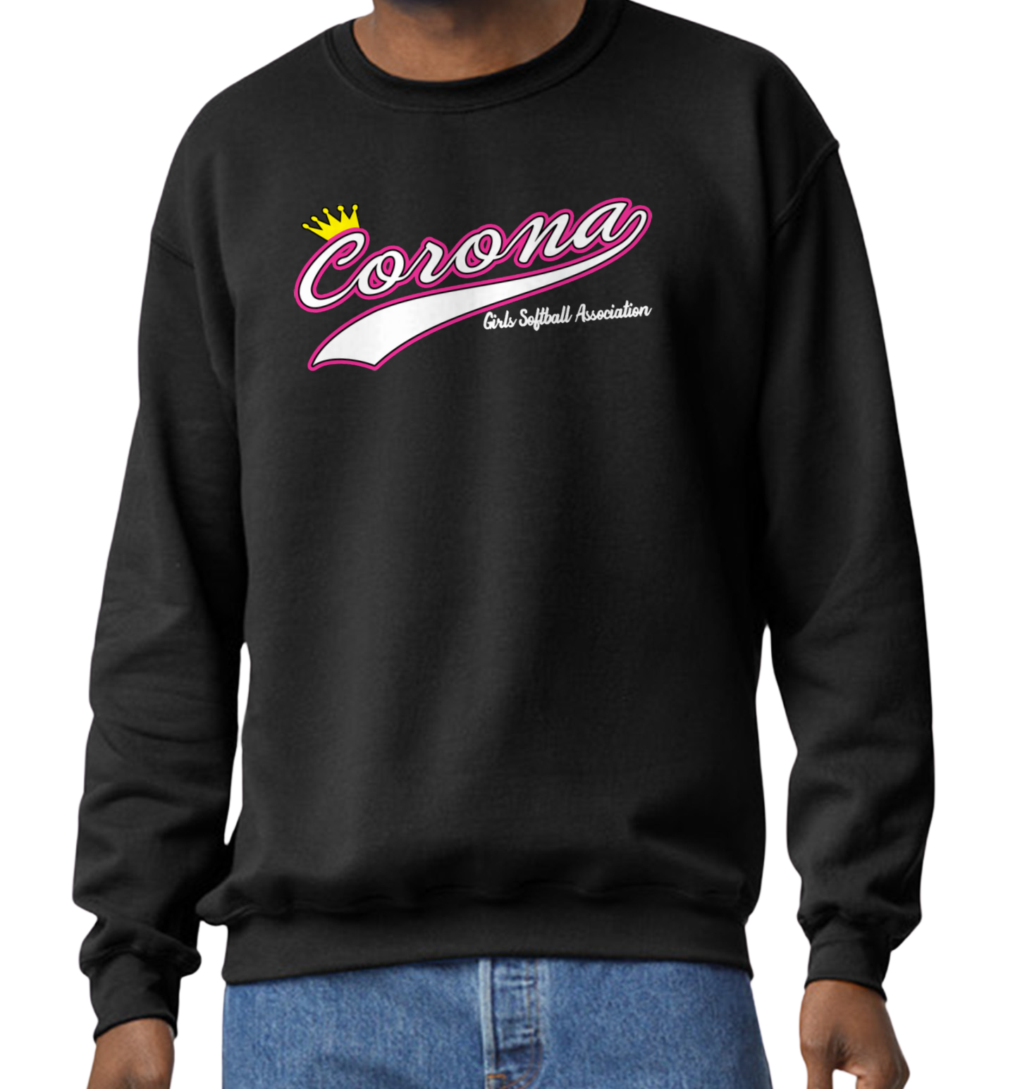 Corona Softball Crew Sweatshirt - Black (Style 4)