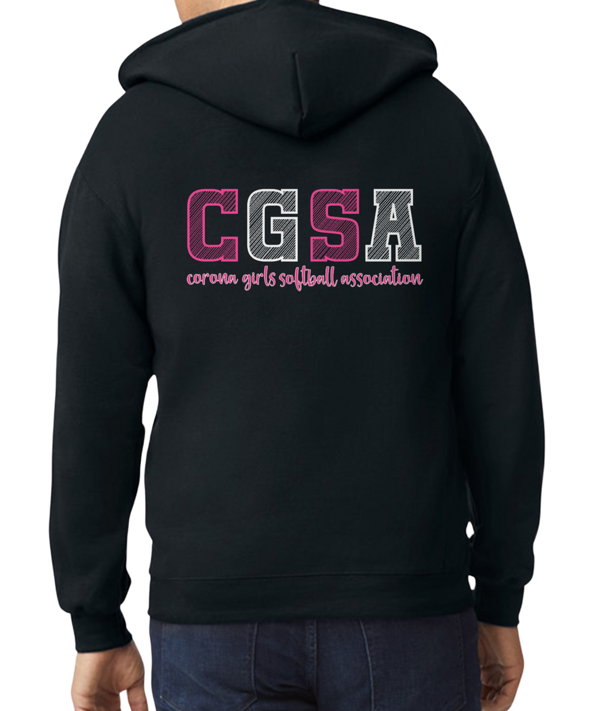 Corona Softball Zip-Up Hoodie - Black