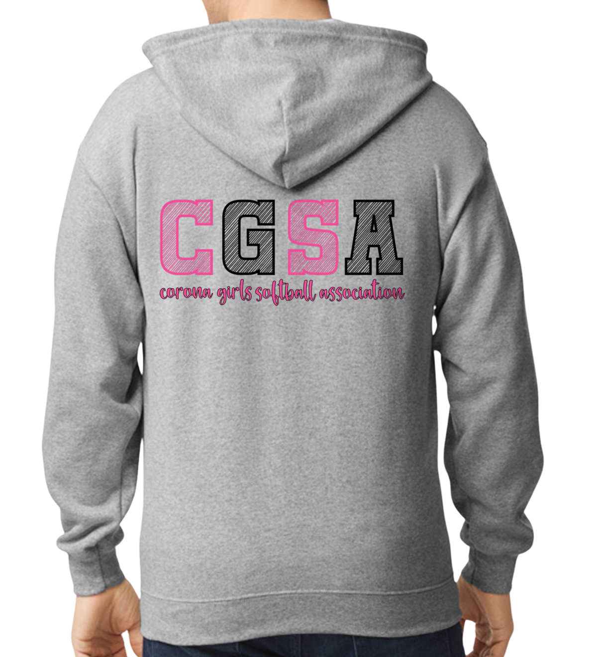 Corona Softball Zip-Up Hoodie - Gray